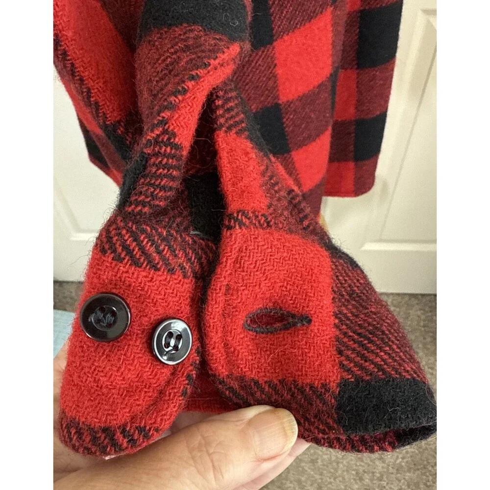 Vintage Men's PENNEY'S TOWNCRAFT Red Plaid Flannel Wool Shirt Sz 15.5 L 40 Chest